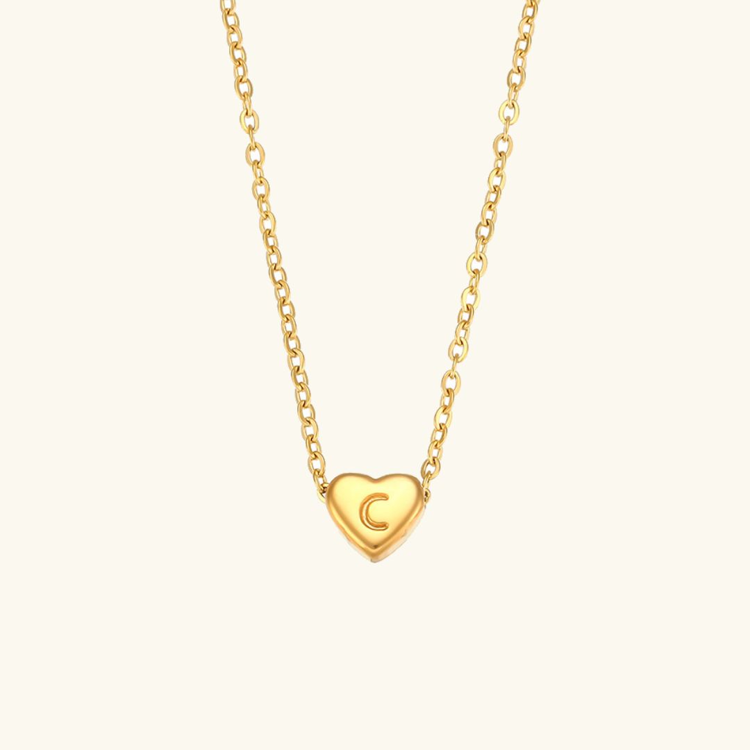 Heart Initial Necklace in Waterproof 18k Gold – Personalized Jewelry for Women, Hypoallergenic and Lightweight, 17 Inches 7