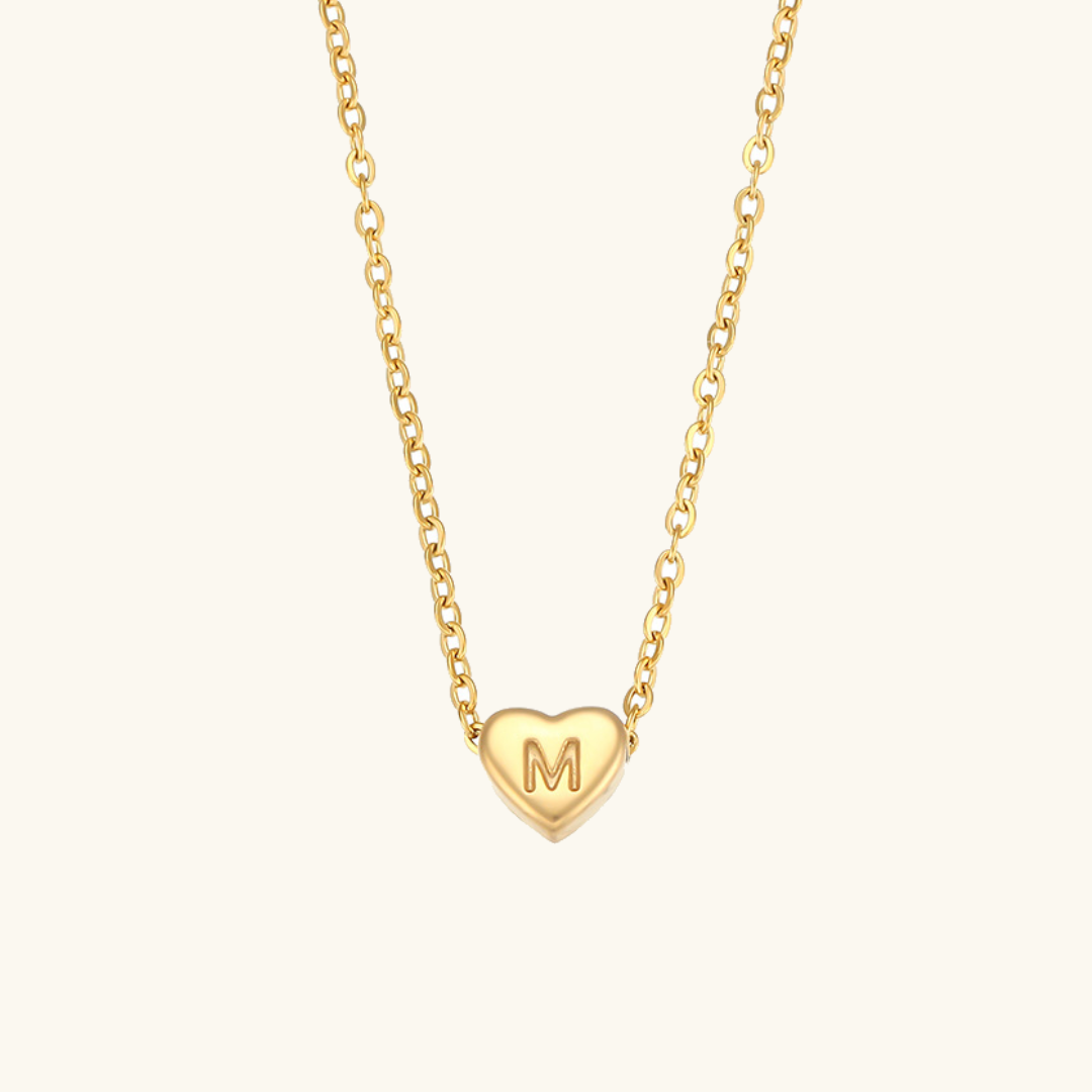 Heart Initial Necklace in Waterproof 18k Gold – Personalized Jewelry for Women, Hypoallergenic and Lightweight, 17 Inches 9