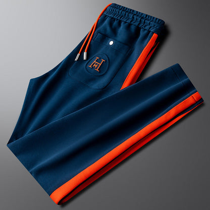 Men's Textured Lycra Zip Tracksuit 2-Piece Set – product view | Hensley London