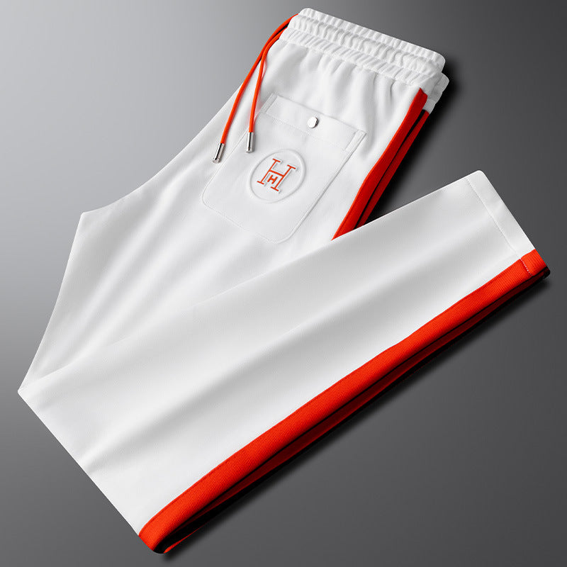 Men's Textured Lycra Zip Tracksuit 2-Piece Set – product view | Hensley London
