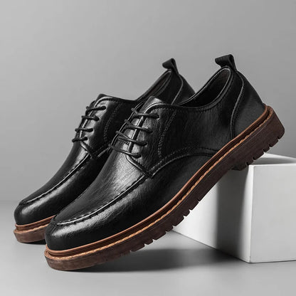 Men's Leather Moc-Toe Shoes – detail view | Hensley London