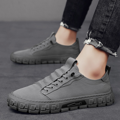 Men's Highland Premium Sneakers in Black – front view | Hensley London