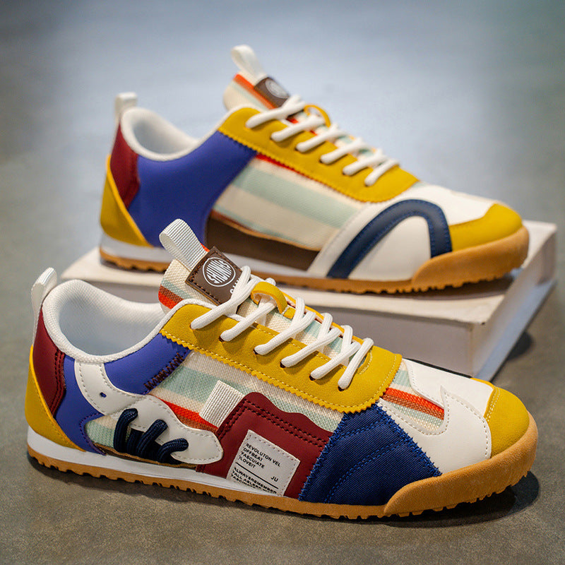 Men's Retro Leather Track Sneakers – side view | Hensley London