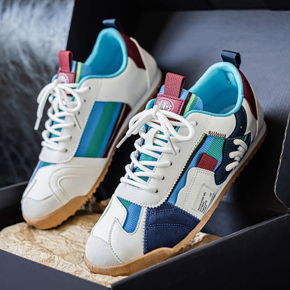 Men's Retro Leather Track Sneakers – top view | Hensley London