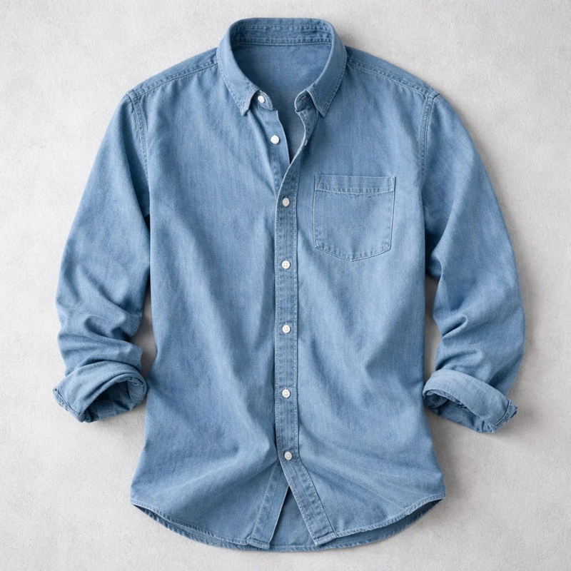 Men's Vintage Cotton Oxford Shirt – main view | Hensley London