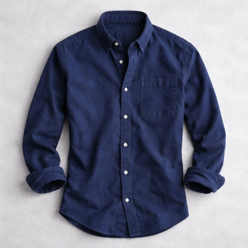 Men's Vintage Cotton Oxford Shirt – chest pocket detail | Hensley London