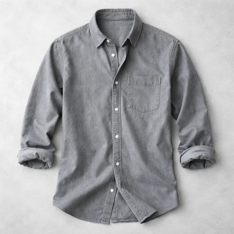 Men's Vintage Cotton Oxford Shirt – fabric detail | Hensley London