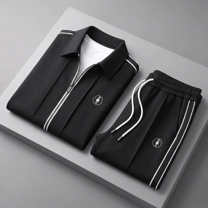 Men's Lycra Two-Piece Tracksuit Set – back view | Hensley London