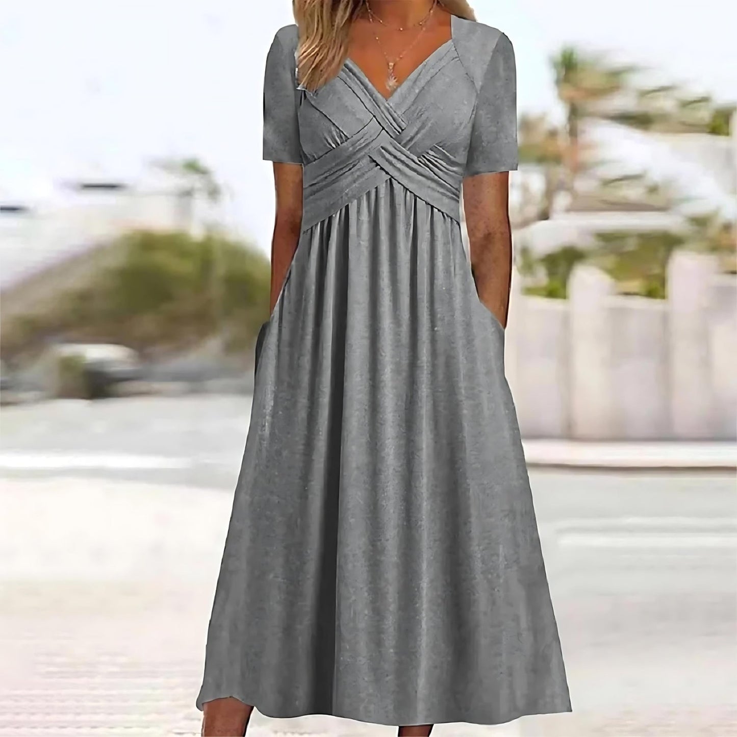 Women's A-Line Midi Dress – product view | Hensley London