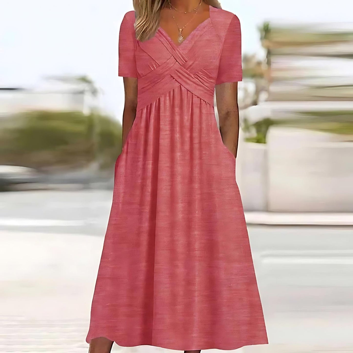 Women's A-Line Midi Dress – product view | Hensley London