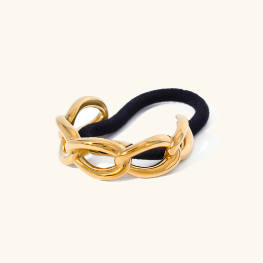 Infinity Pony Cuff – 18k Gold Stainless Steel Hair and Wrist Accessory 0