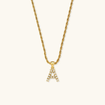 Initial Letter Pearl Necklace with 18k Gold Finish – Waterproof and Hypoallergenic 0