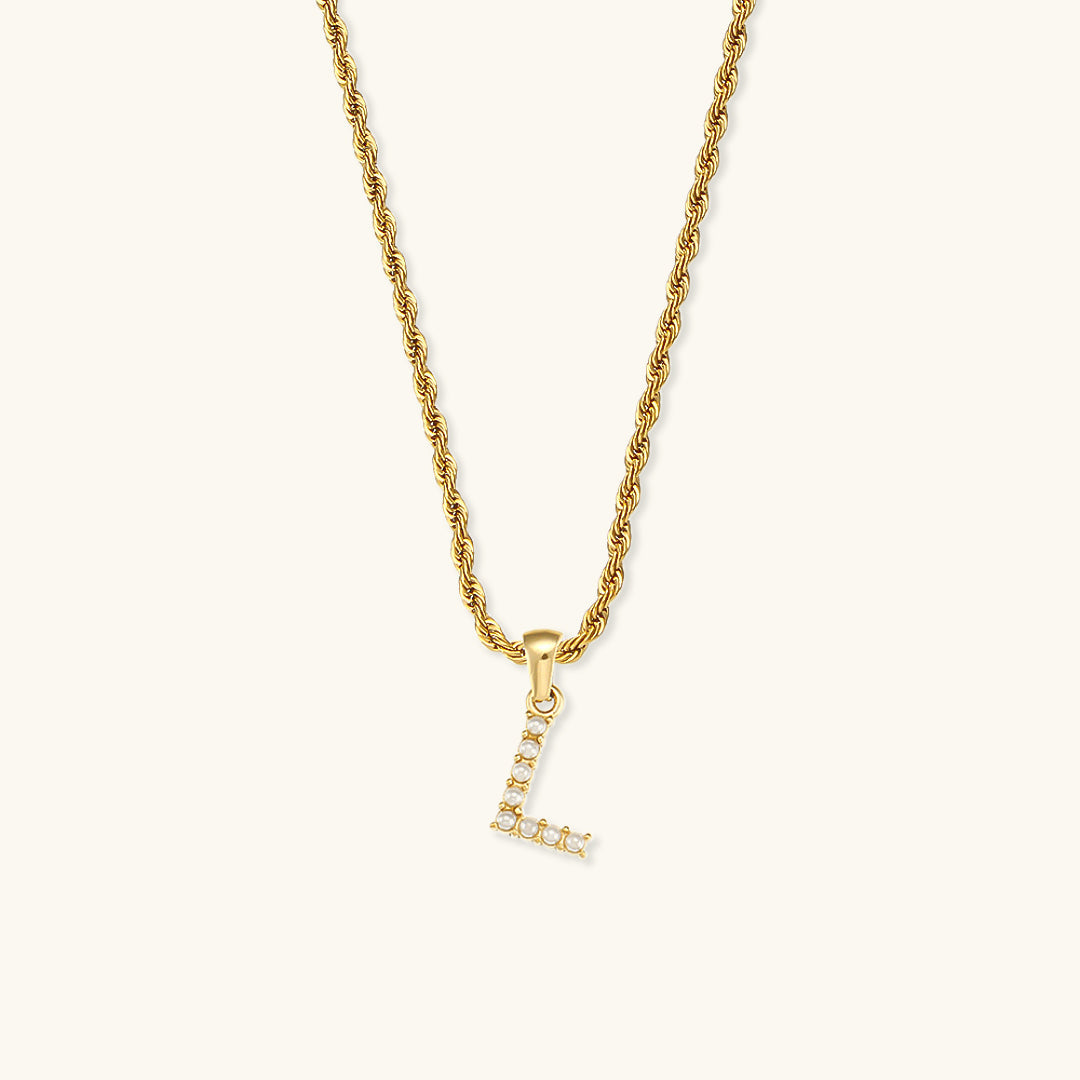 Initial Letter Pearl Necklace with 18k Gold Finish – Waterproof and Hypoallergenic 10