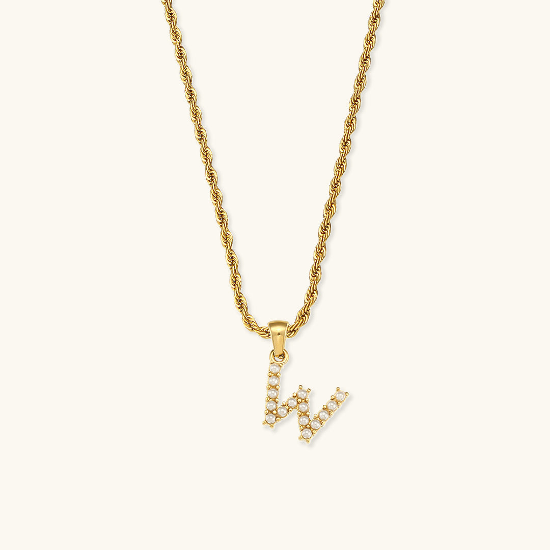 Initial Letter Pearl Necklace with 18k Gold Finish – Waterproof and Hypoallergenic 11