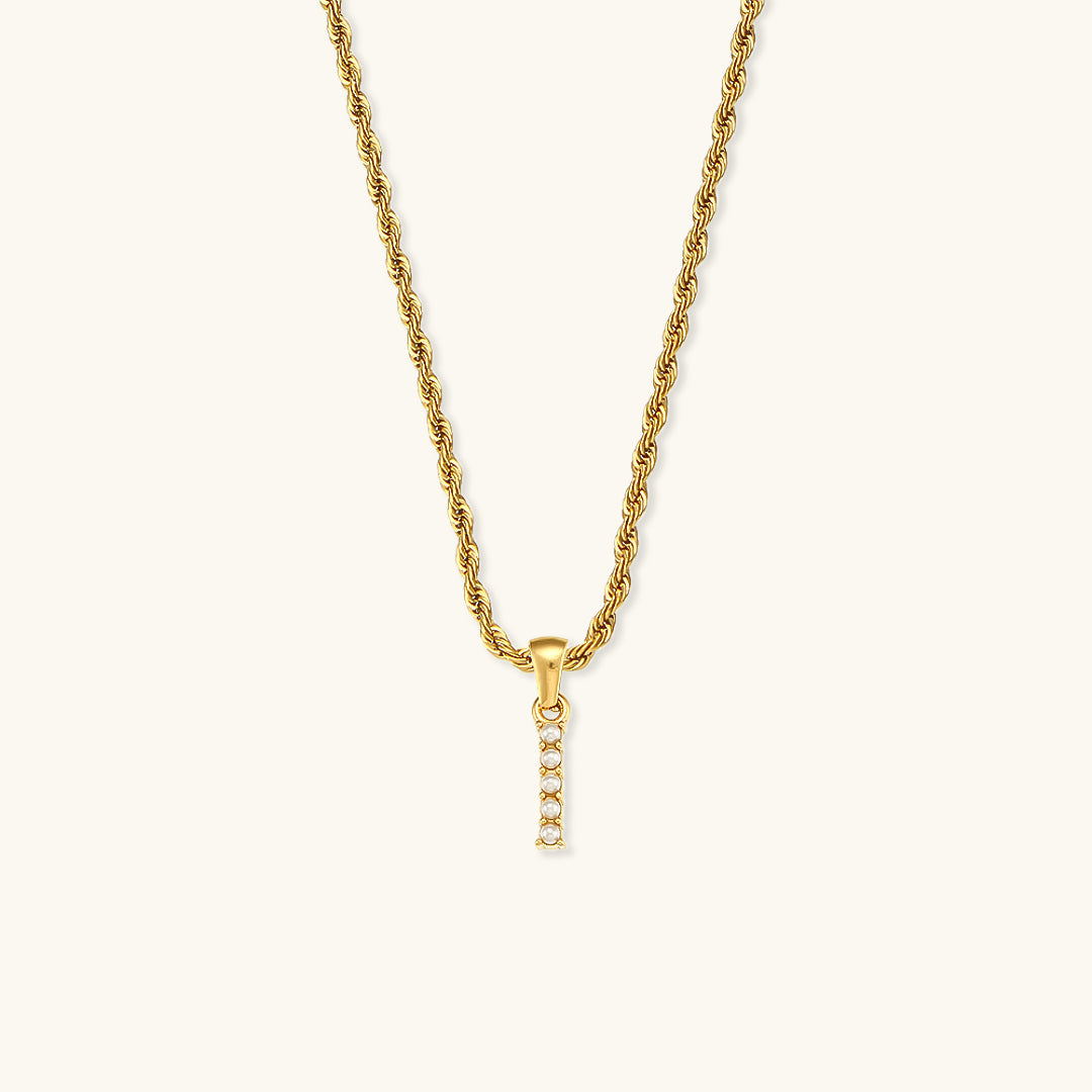Initial Letter Pearl Necklace with 18k Gold Finish – Waterproof and Hypoallergenic 13