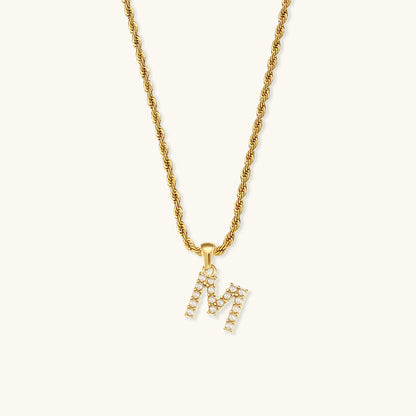 Initial Letter Pearl Necklace with 18k Gold Finish – Waterproof and Hypoallergenic 14