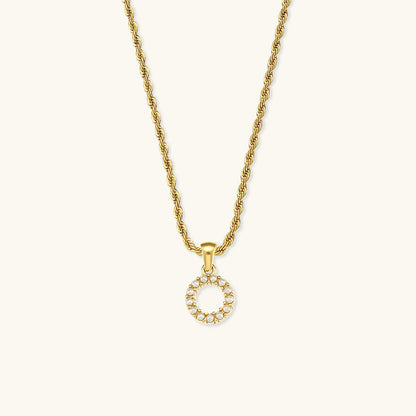 Initial Letter Pearl Necklace with 18k Gold Finish – Waterproof and Hypoallergenic 24