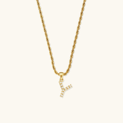 Initial Letter Pearl Necklace with 18k Gold Finish – Waterproof and Hypoallergenic 26