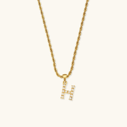 Initial Letter Pearl Necklace with 18k Gold Finish – Waterproof and Hypoallergenic 28