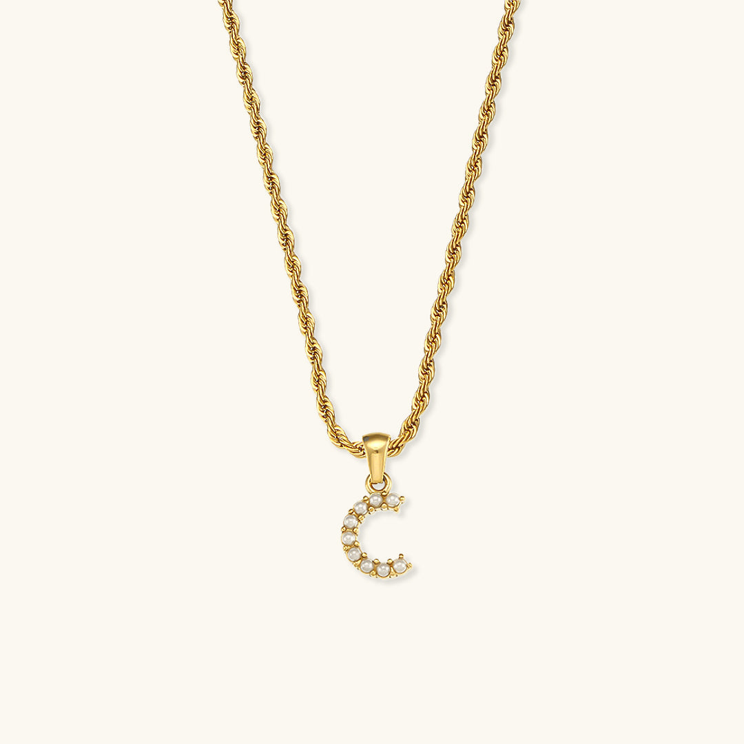Initial Letter Pearl Necklace with 18k Gold Finish – Waterproof and Hypoallergenic 5