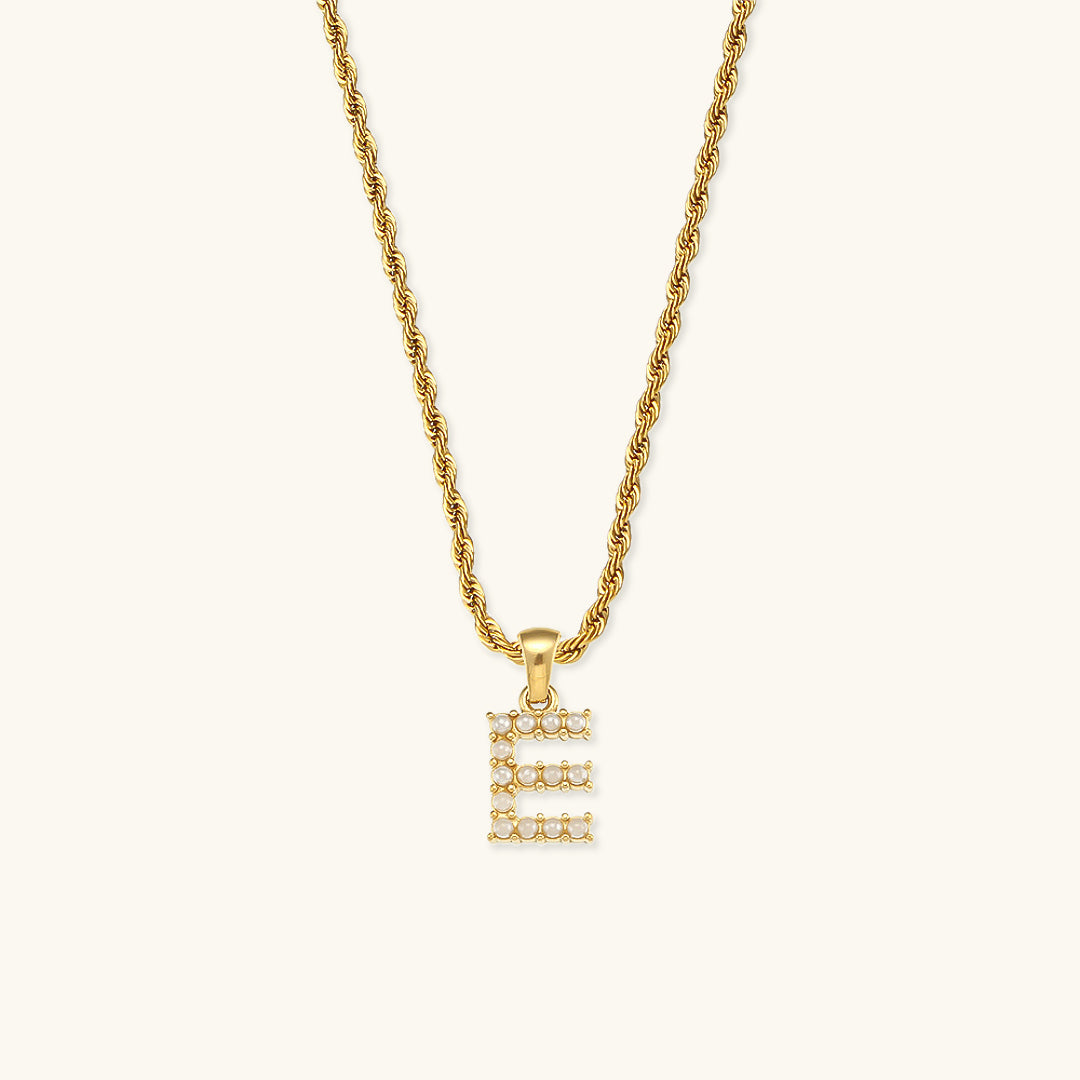 Initial Letter Pearl Necklace with 18k Gold Finish – Waterproof and Hypoallergenic 7