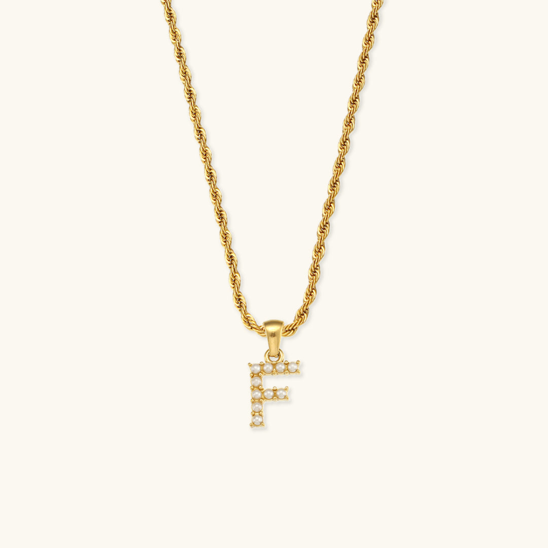 Initial Letter Pearl Necklace with 18k Gold Finish – Waterproof and Hypoallergenic 8