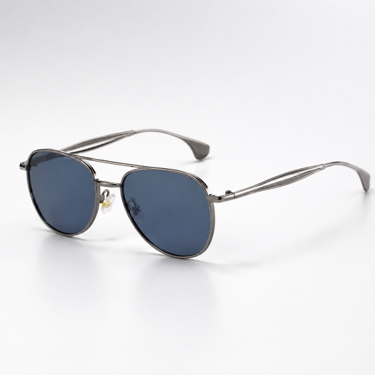 Women's Metal Aviator Sunglasses – angled front view | Hensley London