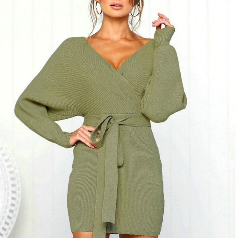 Jenny - Chic Long Sleeved Winter Sweater Dress 2