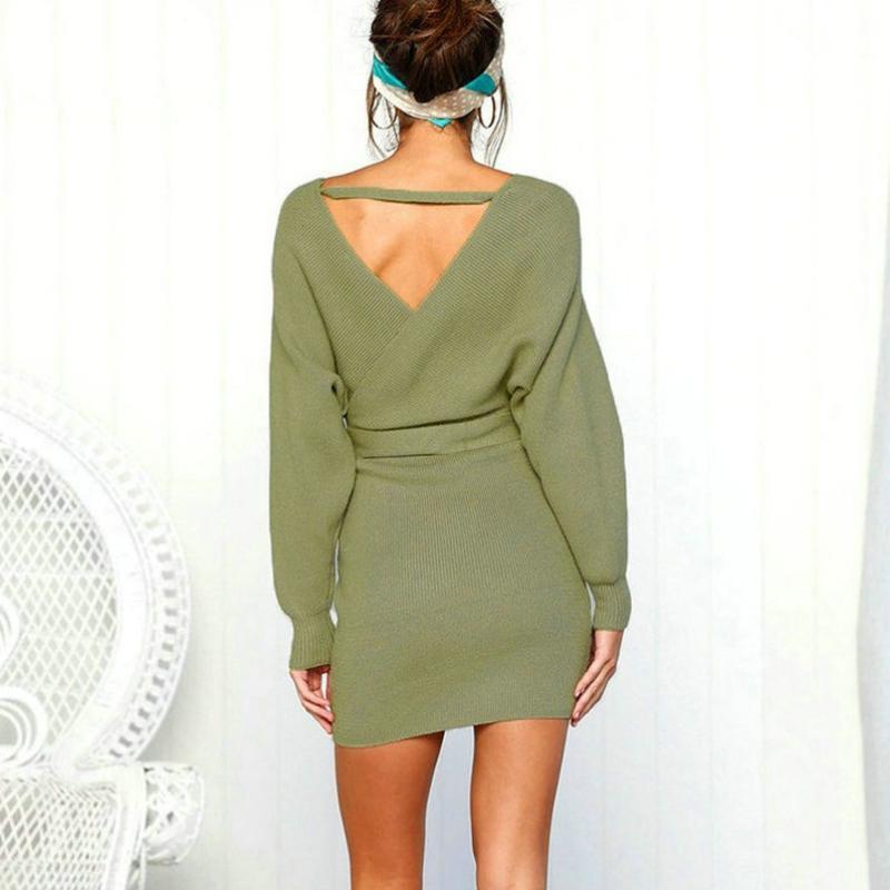 Jenny - Chic Long Sleeved Winter Sweater Dress 3