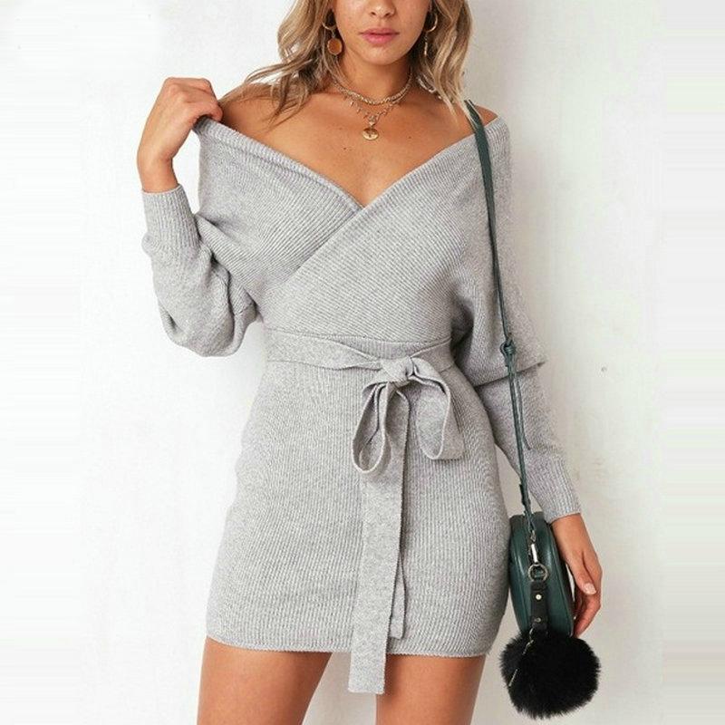 Jenny - Chic Long Sleeved Winter Sweater Dress 4
