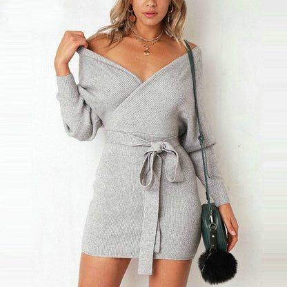 Jenny - Chic Long Sleeved Winter Sweater Dress 4
