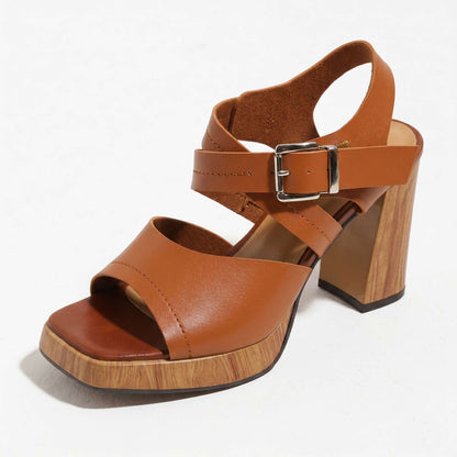 Women's Textured Platform Block Heels – product view | Hensley London