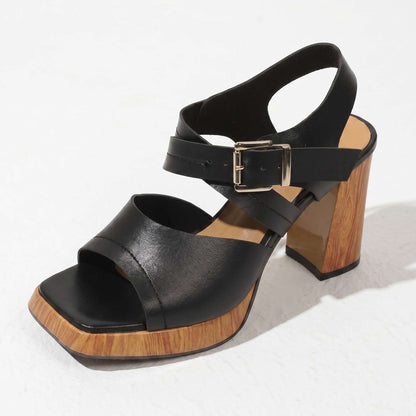 Women's Textured Platform Block Heels – product view | Hensley London