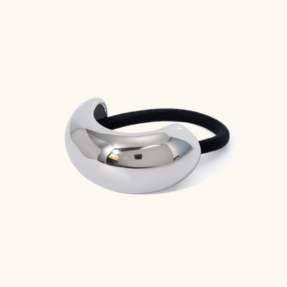 Jumbo Arch Pony Cuff – Gold Stainless Steel Hair Accessory for Chic Hairstyles 2