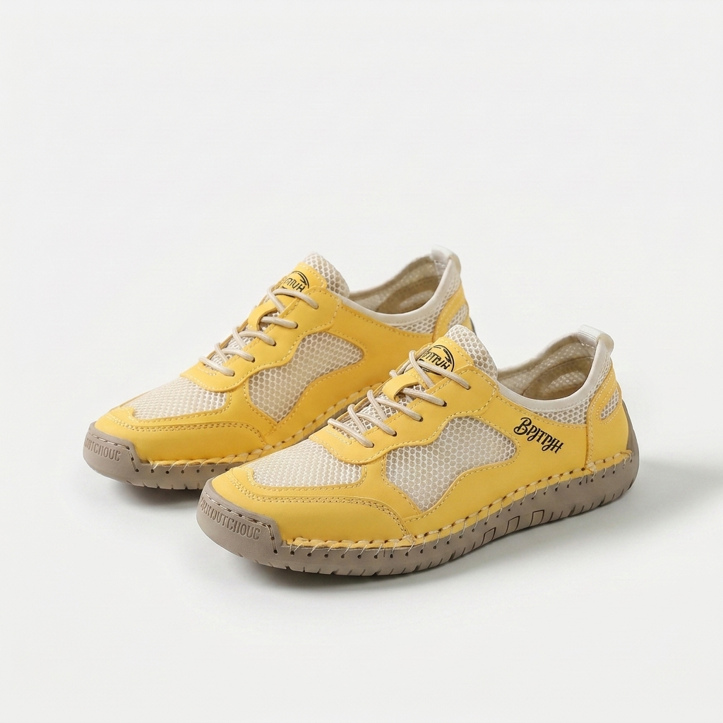 Women's Breathable Mesh Summer Sneakers in Sky Blue – pair view | Hensley London