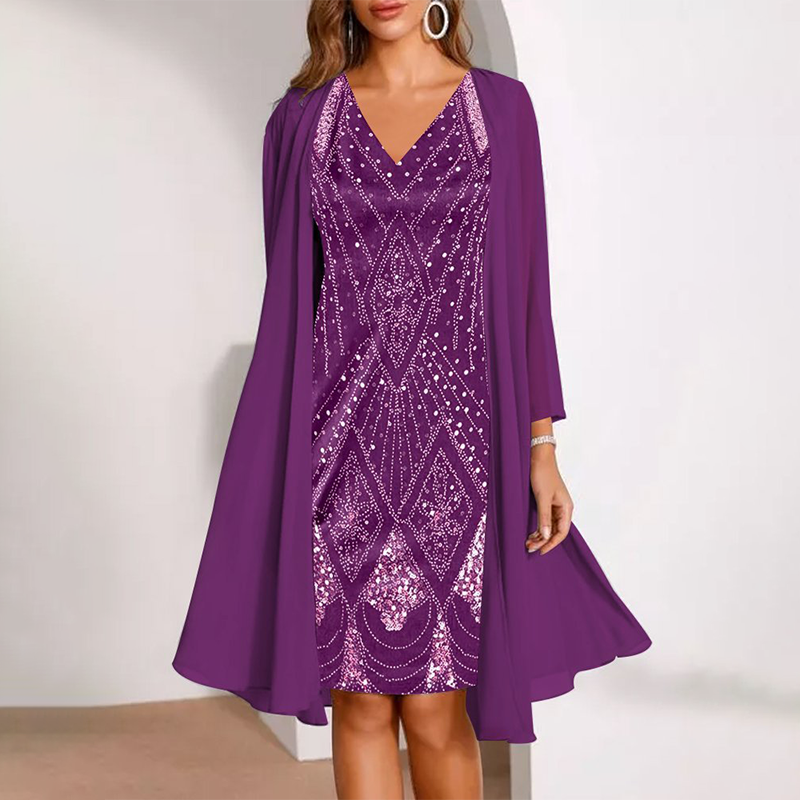 Women's Two-Piece Cape Dress – product view | Hensley London