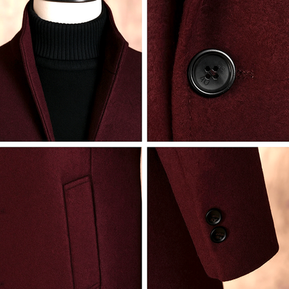 Men's Cashmere-Blend Tailored Coat - detail view | Hensley London