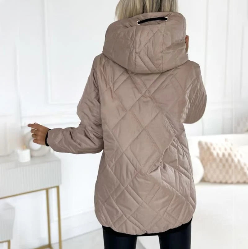 Women's Quilted Hooded Zip-Front Jacket in available colours – product view 5 | Hensley London