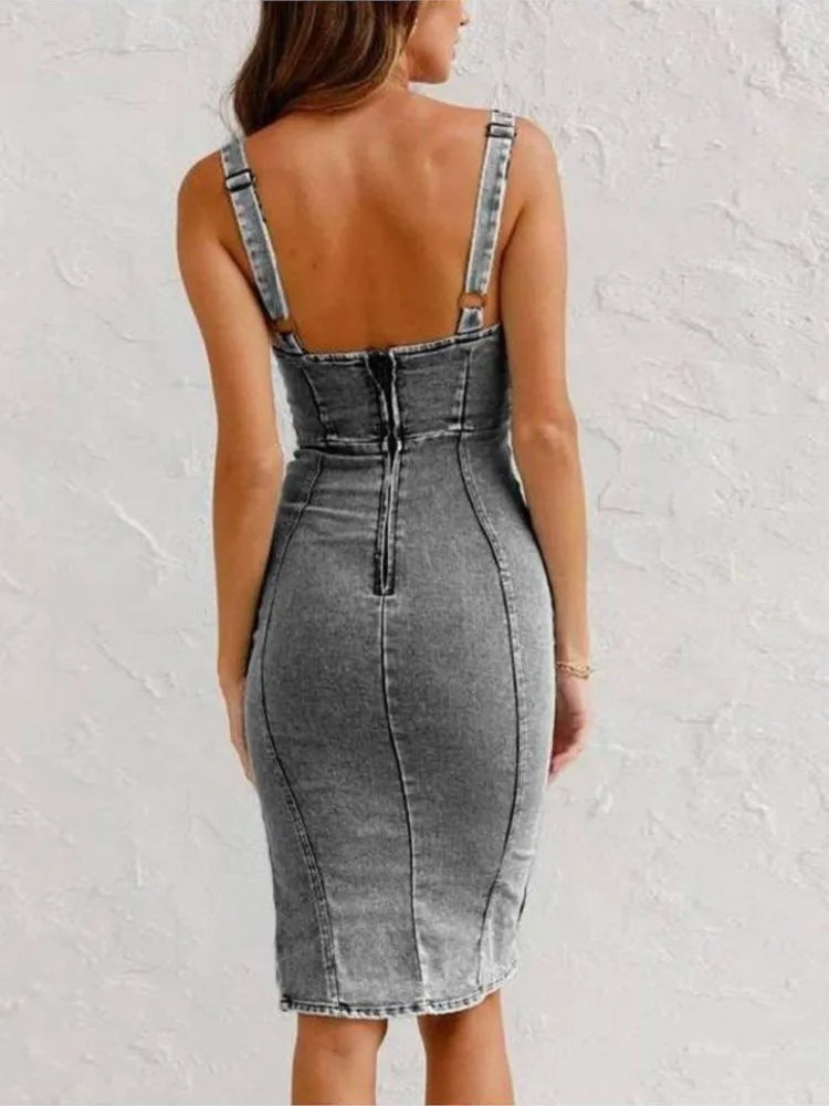 Women's Denim Shirt Dress Blue Casual Comfortable - 3