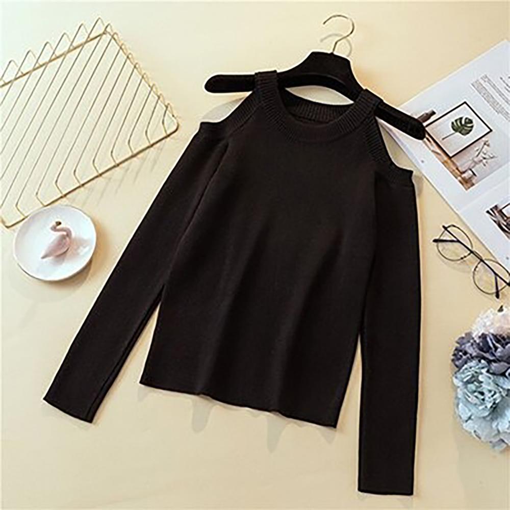 Knitted Cold Shoulder Sweater 7