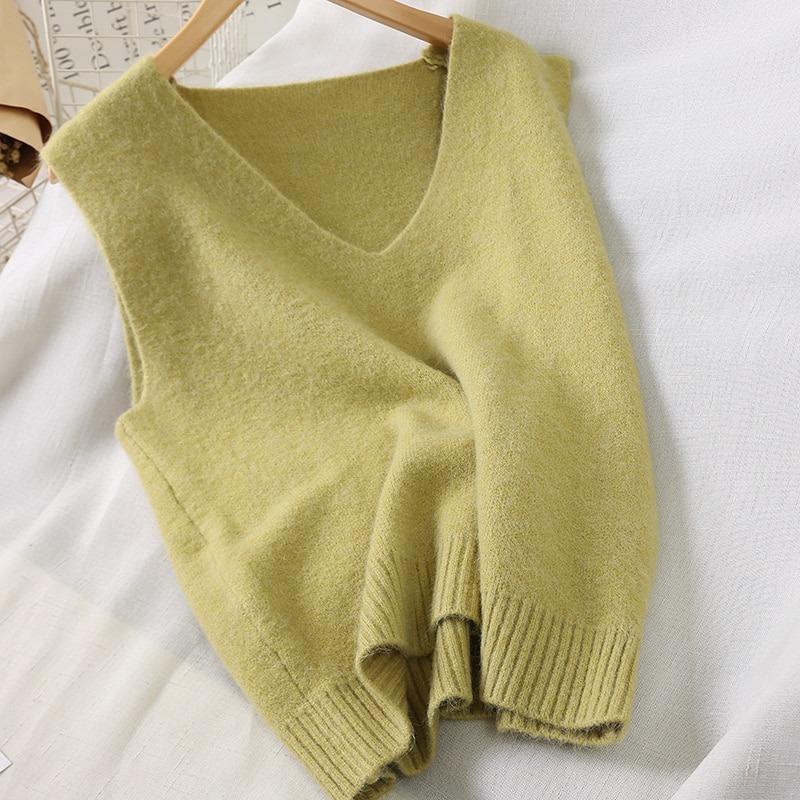 Knitted Sleeveless V-Neck Sweater Vest 10