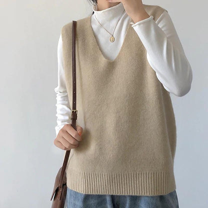 Knitted Sleeveless V-Neck Sweater Vest 6