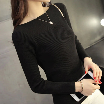 Knitted Slim Fit Long Sleeve Pullover Sweaters 4
