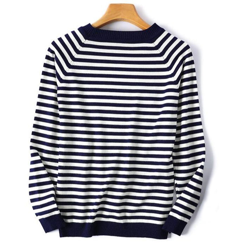 Knitted Striped Long Sleeve Pullover Sweaters 10