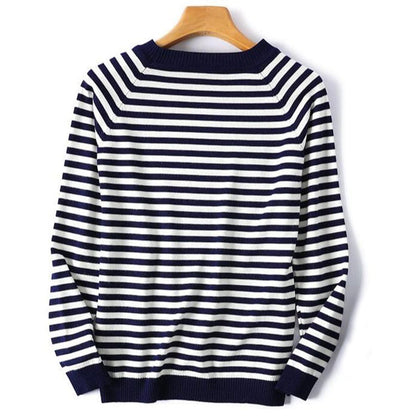 Knitted Striped Long Sleeve Pullover Sweaters 10