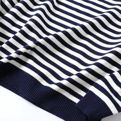 Knitted Striped Long Sleeve Pullover Sweaters 7