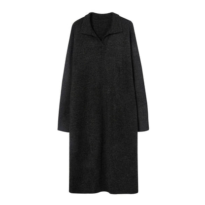 Knitted Thick and Warm Full Sleeve Loose Sweater Dresses 7