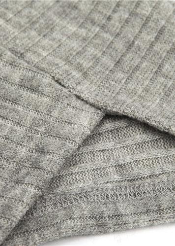 Women's Sweater Dress Black Asymmetric High Neck Knit Cotton Blend - 5