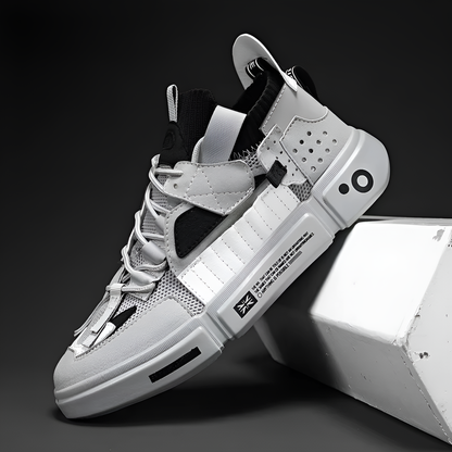 Men's Leather & Mesh Color-Block Sneakers – detail view | Hensley London