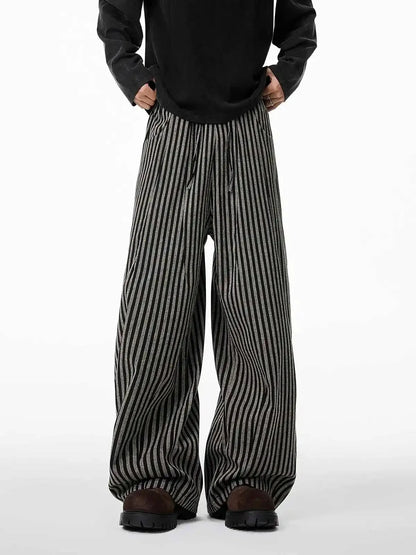Women's Pinstripe Balloon Trousers with Drawstring Waist in available colours – product view 3 | Hensley London
